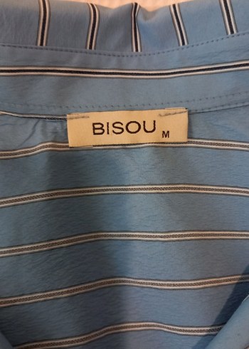 Mavi Düğmeli Uzun Kollu Kadın Gömlek - Görsel 6