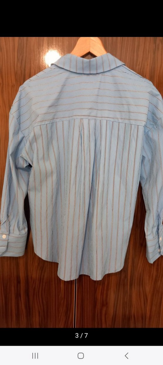 Mavi Düğmeli Uzun Kollu Kadın Gömlek - Görsel 3