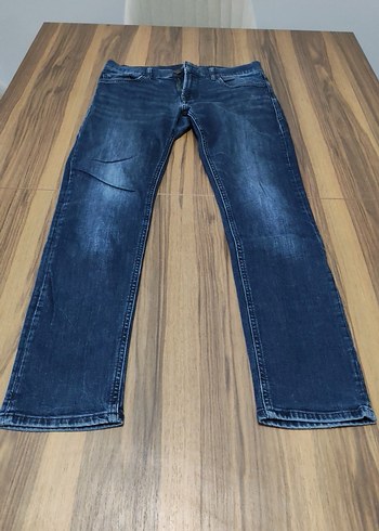 Erkek Gri Mavi Bol Kesim Midi Kot Pantolon - Görsel 2