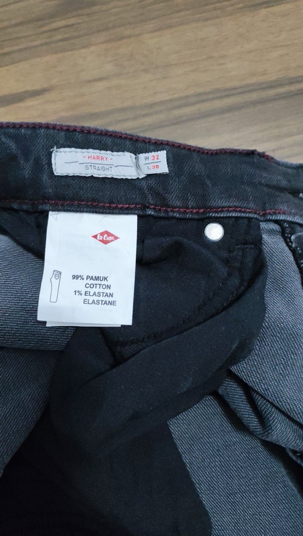 Gri Düğmeli Erkek Denim Pantolon - Görsel 3