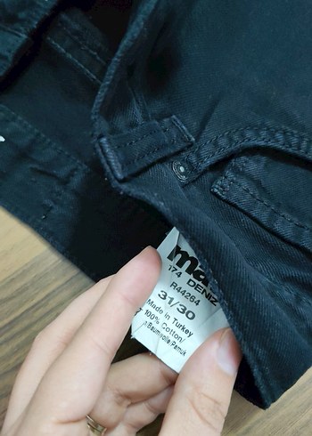 Erkek Siyah Düğmeli Denim Pantolon - Görsel 5