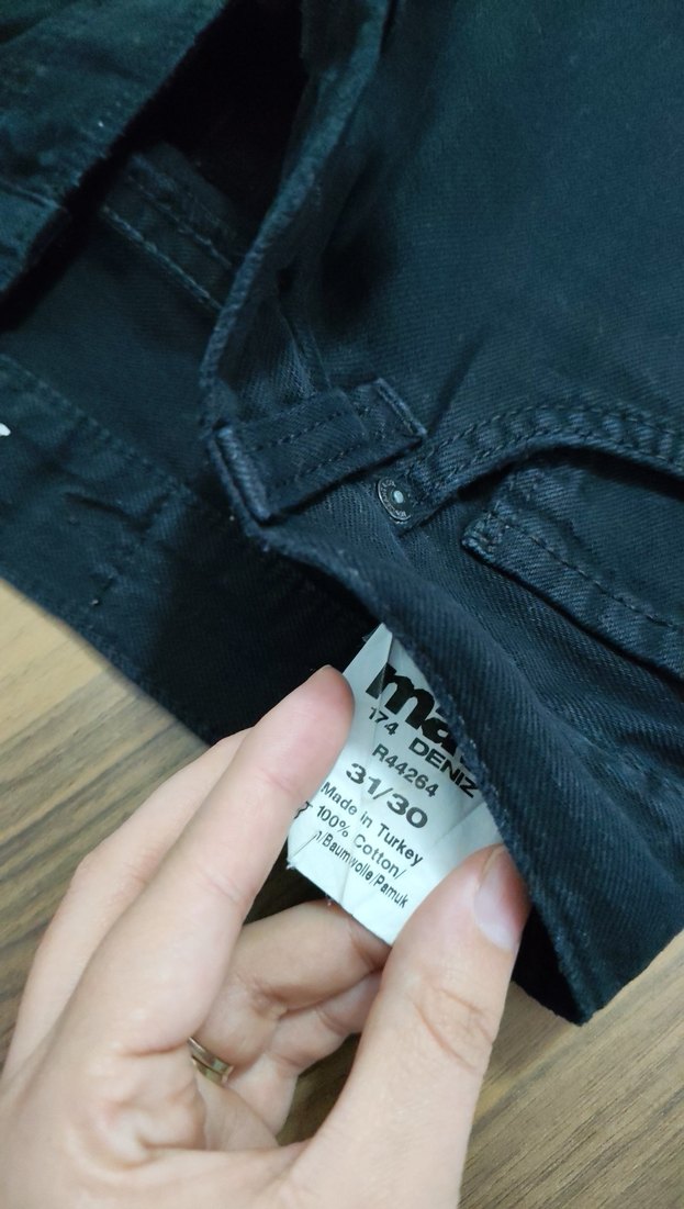 Erkek Siyah Düğmeli Denim Pantolon - Görsel 5