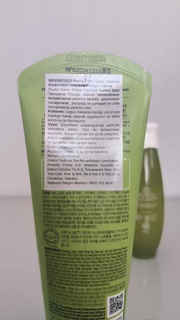 Frudia Yeşil Üzüm Gözenek Temizleyici Köpük ve tonik - Görsel 4