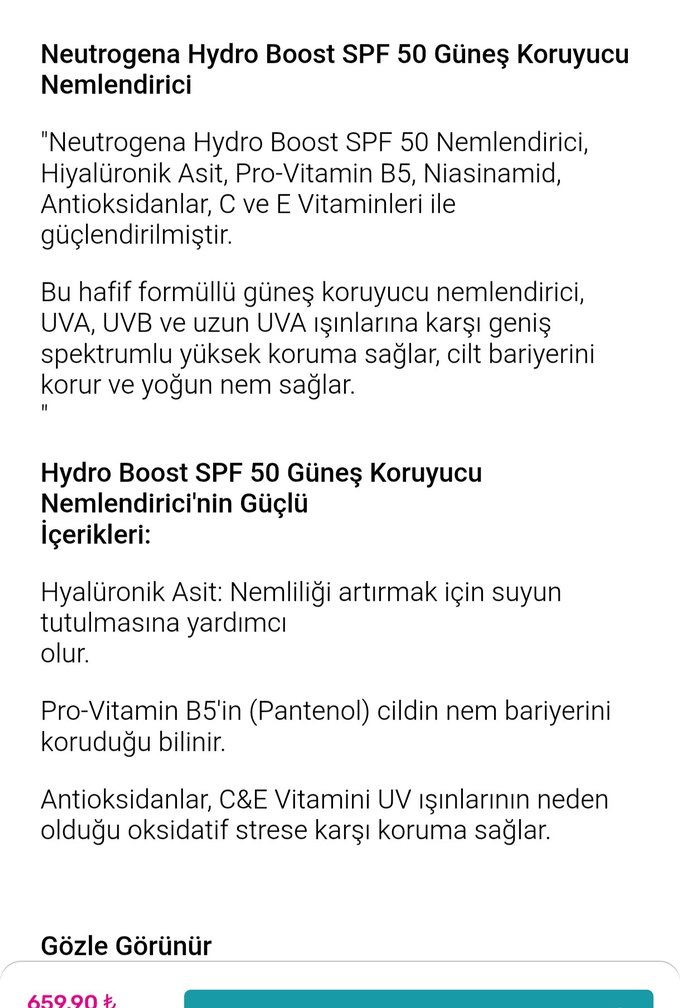 Neutrogena Hydro Boost SPF50  ve Markiss Wonder Vitamin C Serumu - Görsel 3