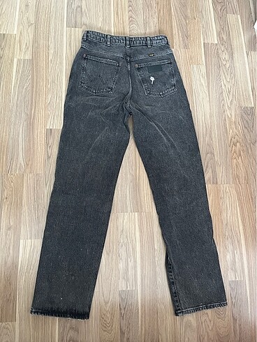 29 Beden gri Renk mom straight denim fit yüksek bel jean kot pantolon