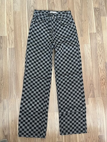 dama desenli defacto wide leg jean