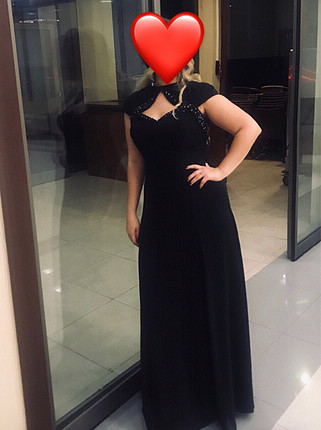 44 Beden siyah Renk Siyah uzun elbise