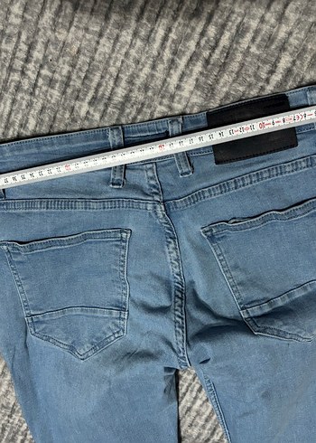 Düğmeli Erkek Mavi Denim Pantolon - Görsel 6