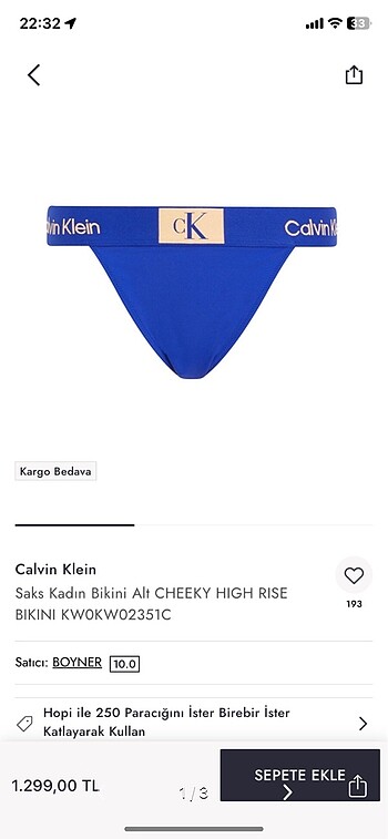 Calvin Klein bikini altı
