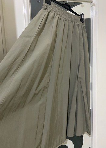 Kadın uzun etek haki renk - Görsel 2
