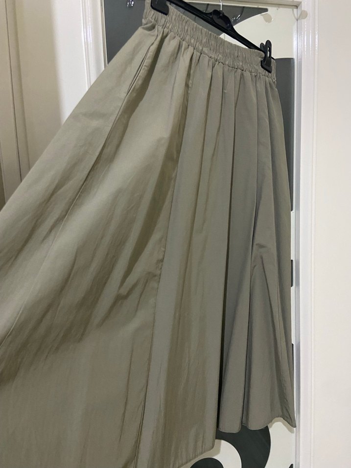 Kadın uzun etek haki renk - Görsel 2