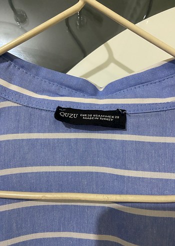 Mavi Çizgili Uzun Kollu Kadın Gömlek - Görsel 2