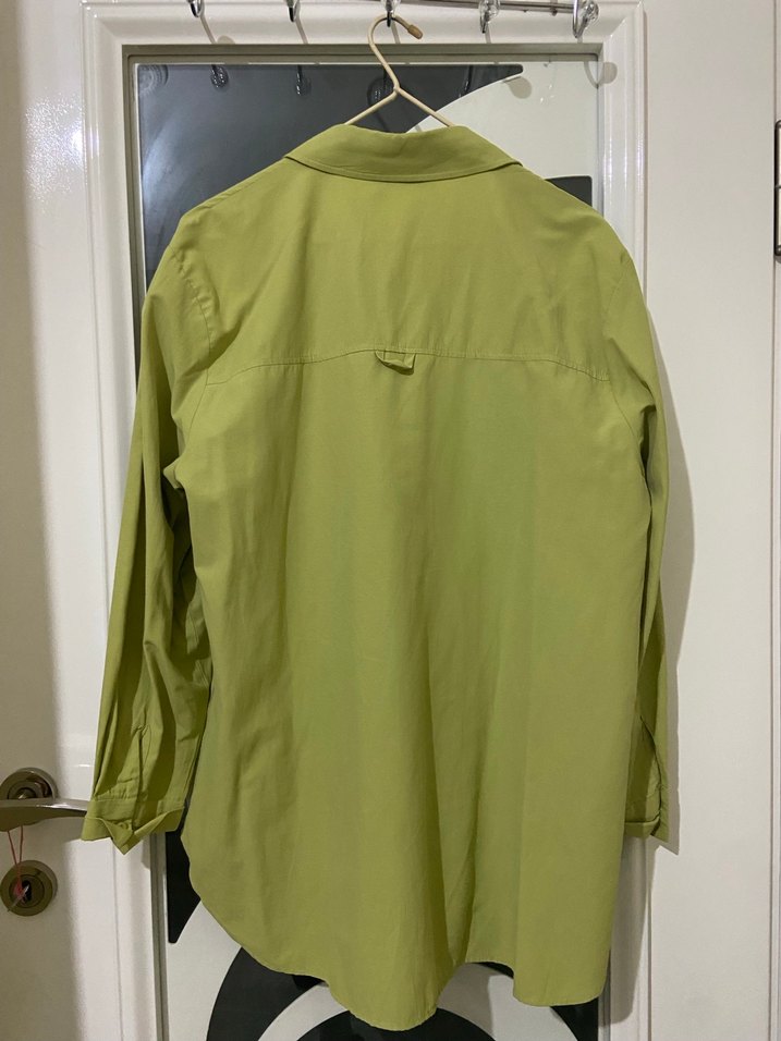 Kadın fıstık yeşili gömlek. - Görsel 3