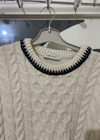 Kadın Beyaz Örgü Bisiklet Yaka Kazak - Görsel 2