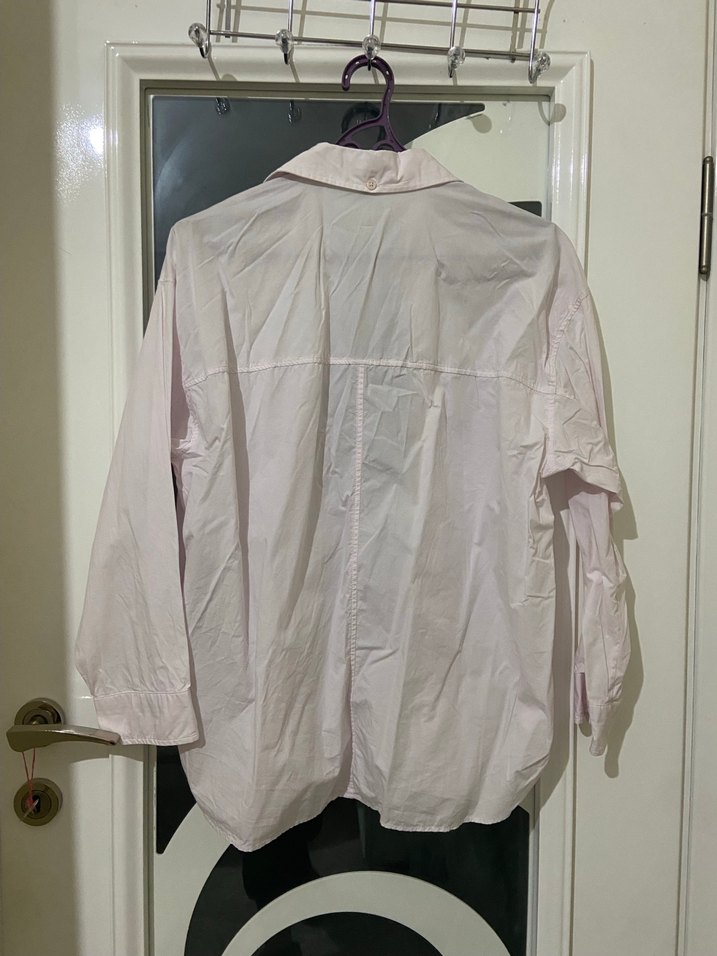 Soft Pembe Rahat Kesim Kadın Gömlek MAVİ - Görsel 3