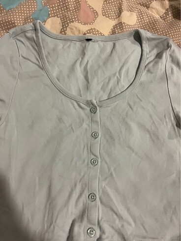 H&M h&m bebek mavisi crop