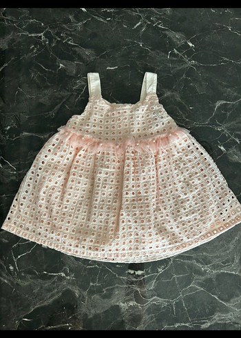 Kız Çocuk Dantel İşlemeli Pembe Elbise