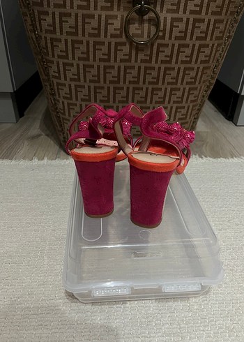 39 Beden pembe Renk Pembe Boncuklu Yüksek Topuklu Kadın Ayakkabı