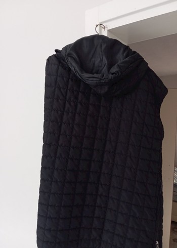 Fermuarlı Siyah Midi Kadın Yelek - Görsel 2