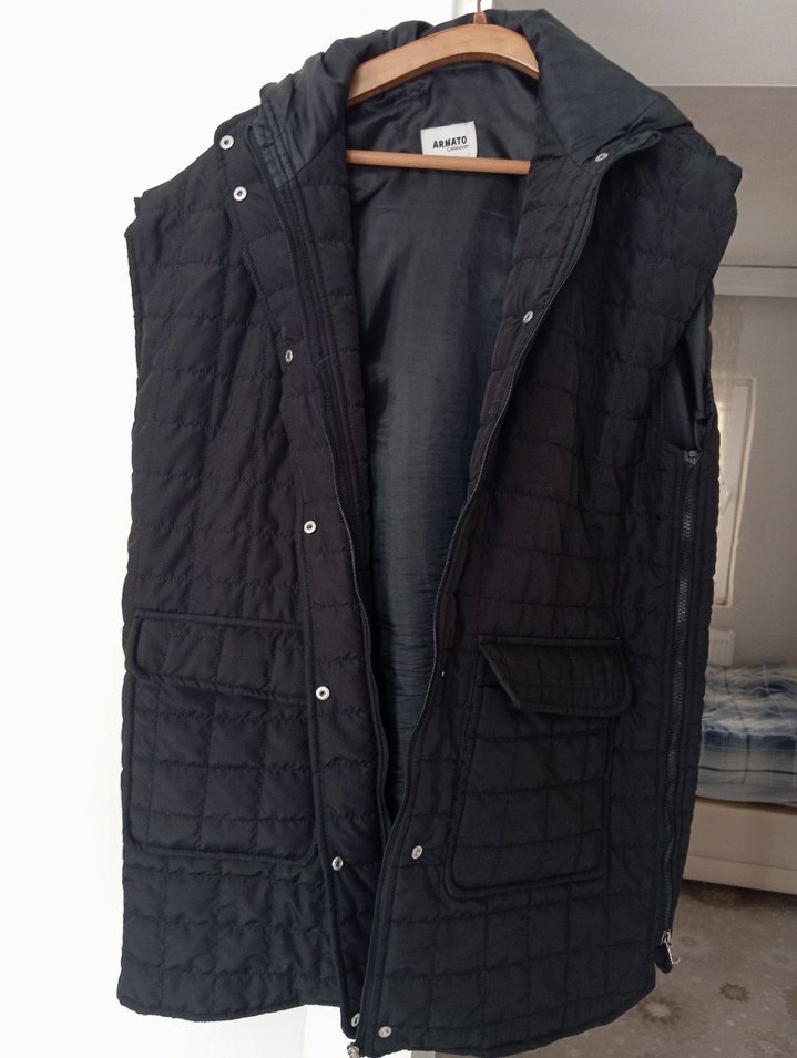 Fermuarlı Siyah Midi Kadın Yelek - Görsel 3