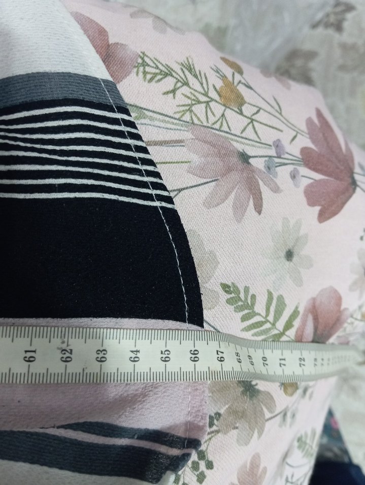 Düğmeli V Yaka Uzun Kollu Çizgili Gömlek - Görsel 4