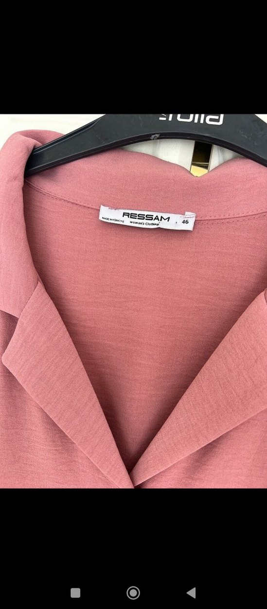 Pudra Renkli Düğmeli Uzun Elbise - Görsel 2