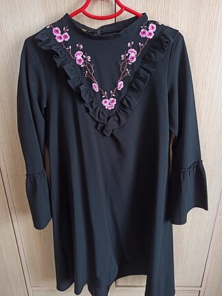 Pembe çiçekli tunik