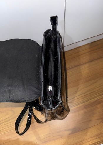 Beden siyah Renk Stradivarius deri sırt çantası