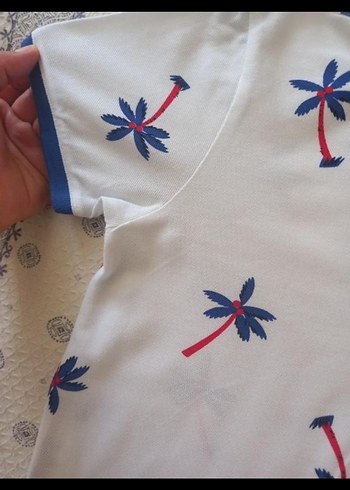 11-12 Yaş Beden beyaz Renk Beyaz Erkek Polo Yaka Tişört