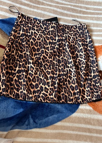 Kahverengi Leopar Desenli Mini Etek - Görsel 2