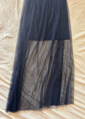 Siyah Drapeli Uzun Kadın Etek - Görsel 2