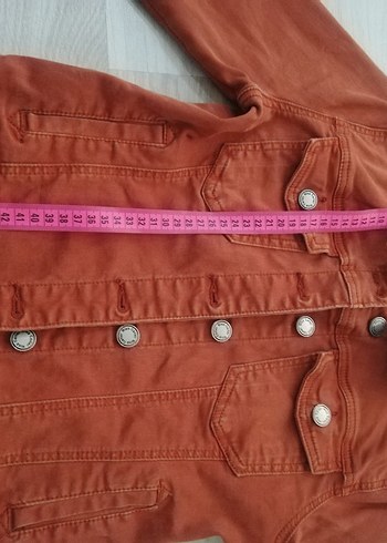 Turuncu Denim Ceket - Görsel 3