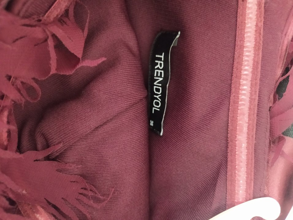 Bordo Uzun Drapeli Straplez Abiye Elbise - Görsel 4