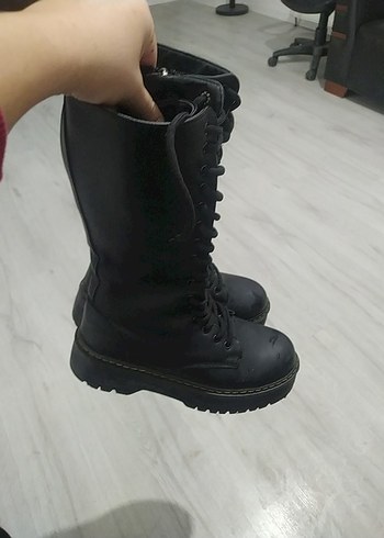 Siyah Rugan Stiletto Topuklu Punk Bot - Görsel 2