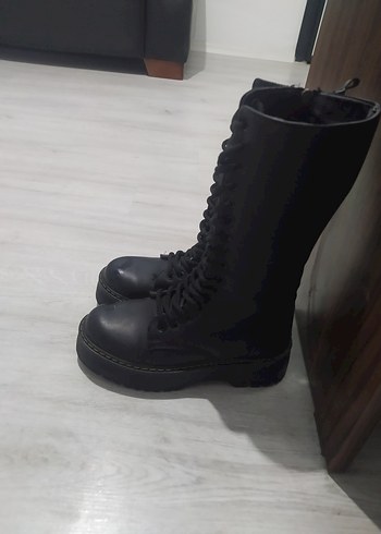 Siyah Rugan Stiletto Topuklu Punk Bot - Görsel 3