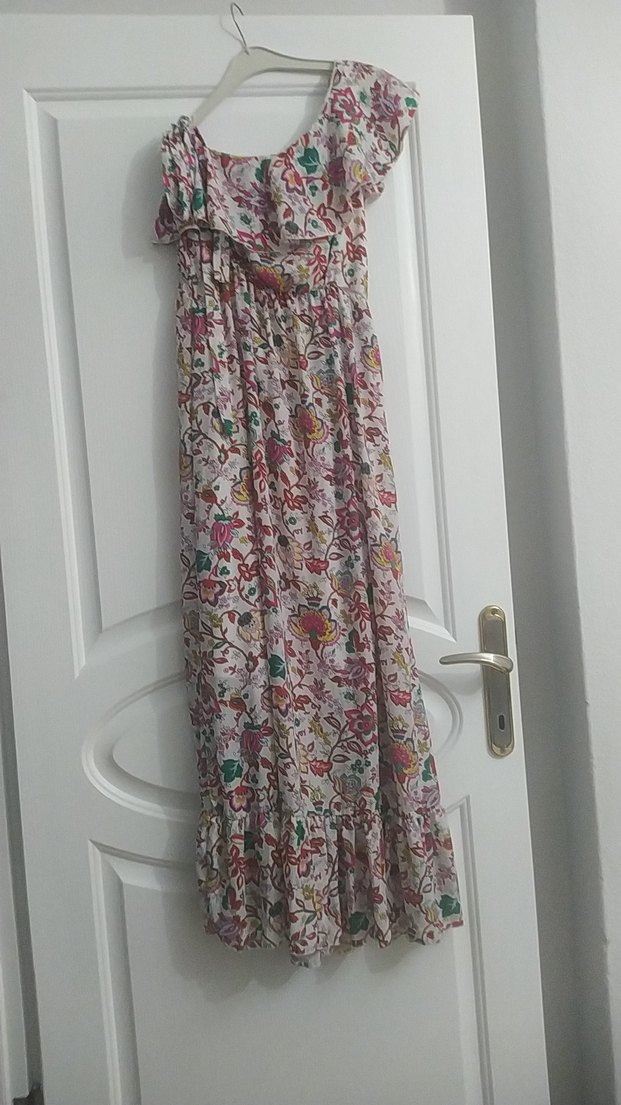 Çiçek Desenli Bohem Uzun Elbise - Görsel 5