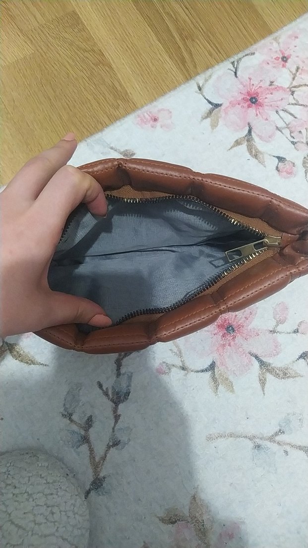 Zincir Detaylı Kahverengi Deri Kadın Çanta - Görsel 2