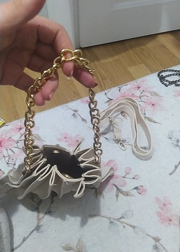 Beyaz Pileli Kadın Çanta - Görsel 2