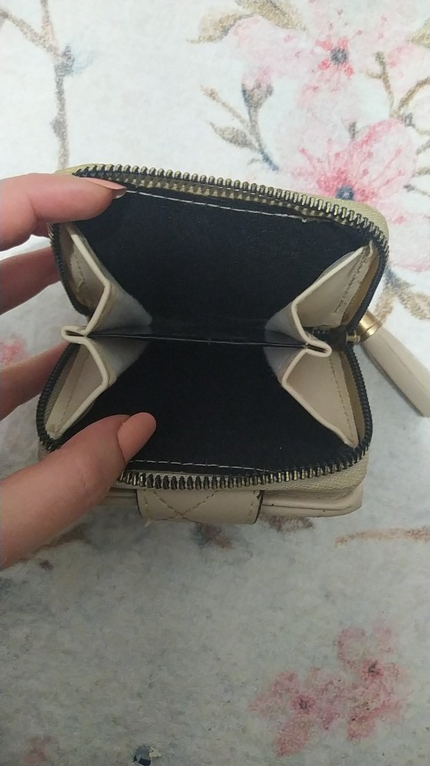 Bej Deri Bohem Kadın Cüzdanı Püsküllü - Görsel 4