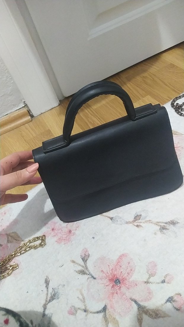 Klasik Siyah Deri Kadın Çanta - Görsel 3