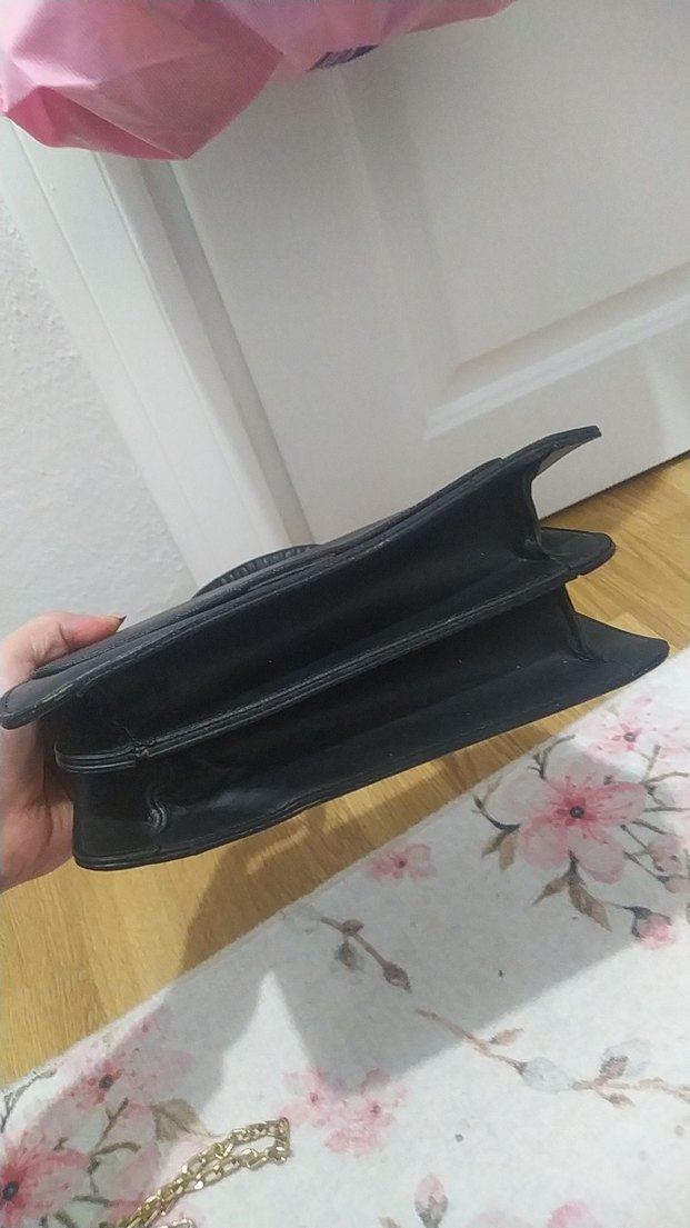 Klasik Siyah Deri Kadın Çanta - Görsel 2