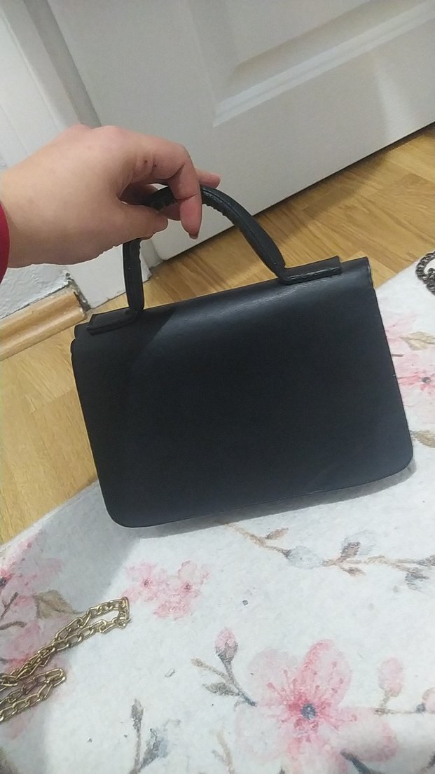 Klasik Siyah Deri Kadın Çanta - Görsel 4