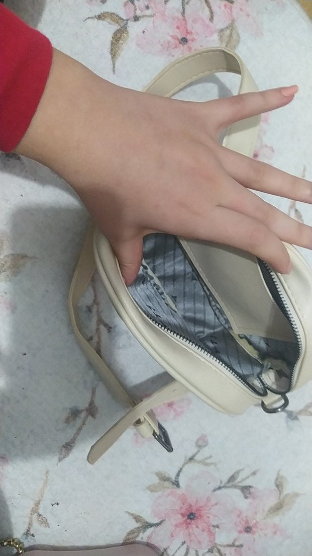 Beyaz Yılan Desenli Tokalı Kadın Çanta - Görsel 3