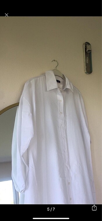 universal Beden beyaz Renk Keten gömlek elbise beyaz