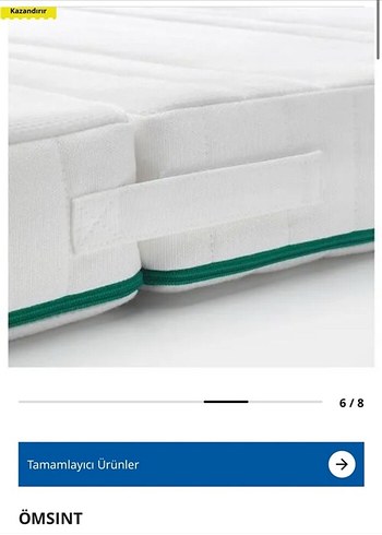 Ikea Ikea ÖMSİNT Uzayabilen Beyaz Çocuk Yatağı 80x200 cm