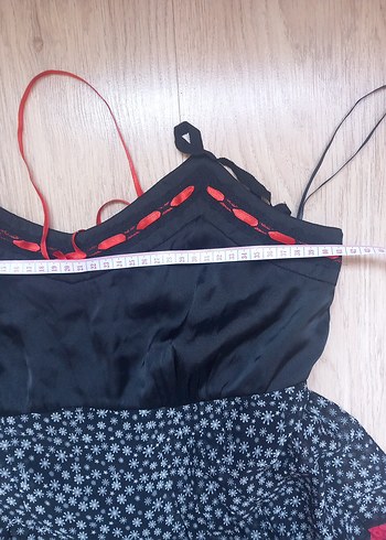 38 Beden Volanlı, Bağcıklı Mini Bohem elbise