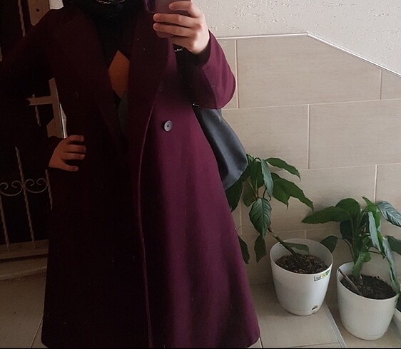Diğer Kaşe kaban astarsız mürdüm renk