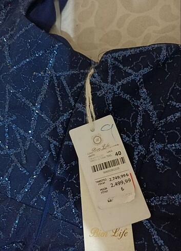 40 Beden Simli Nisan elbisesi