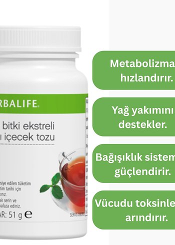 xxl Beden yeşil Renk Herbalife Bitki Ekstreli Çay 51g