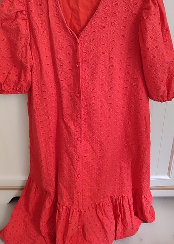 Fisto  nar çiçeği 
Düğmeli Bohem Midi Elbise geniş kalıp - Görsel 2